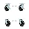 Service Caster 5 Inch Phenolic Caster Set with Roller Bearings 4 Swivel Lock 2 Brake SCC SCC-30CS520-PHR-TLB-BSL-2-BSL-2 - alternate 1